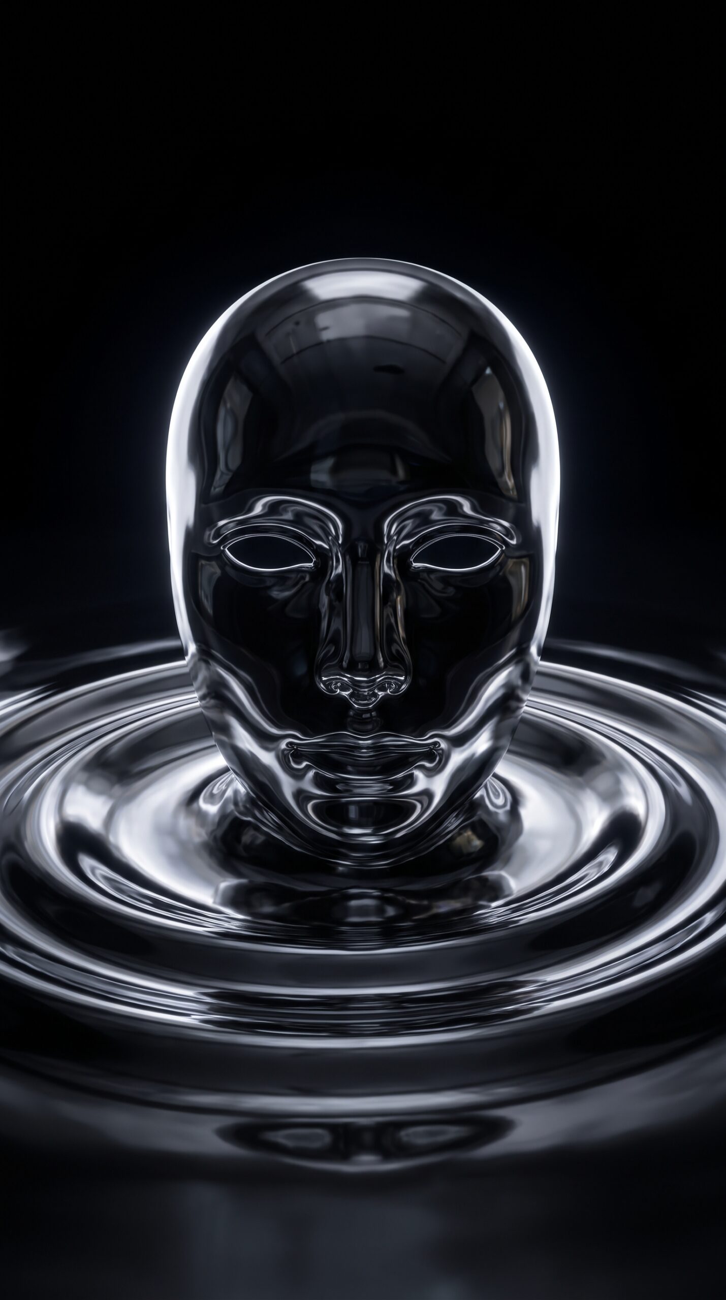 Liquid Chrome Mask Wallpaper